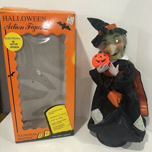 Vintage Halloween Rennoc Witch Illuminated Lights And Sound